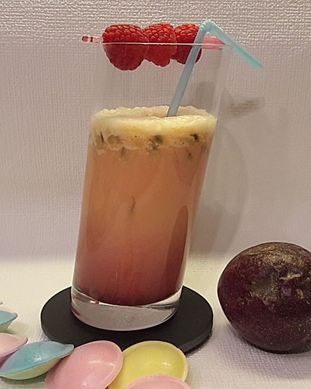 Maracuja-Himbeer-Cocktail