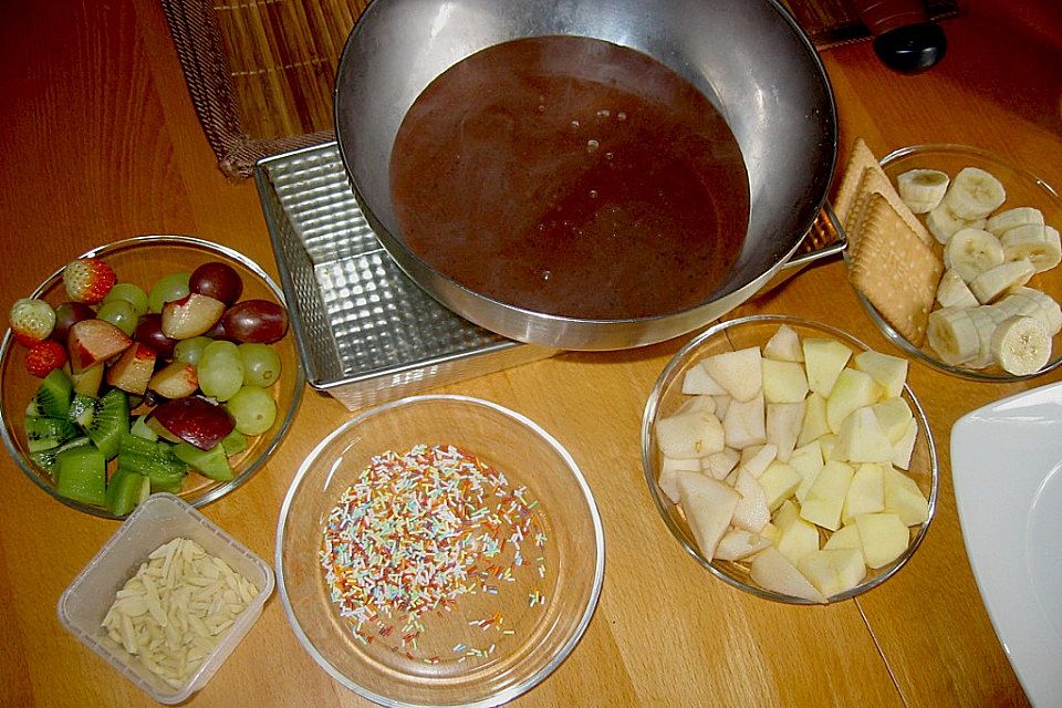 Schokoladen - Obst - Fondue Schokoladen - Obst - Fondue