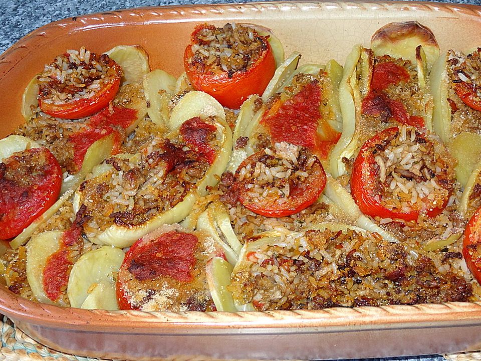 Gefüllte Tomaten und Paprika auf griechische Art von wilde_biene| Chefkoch