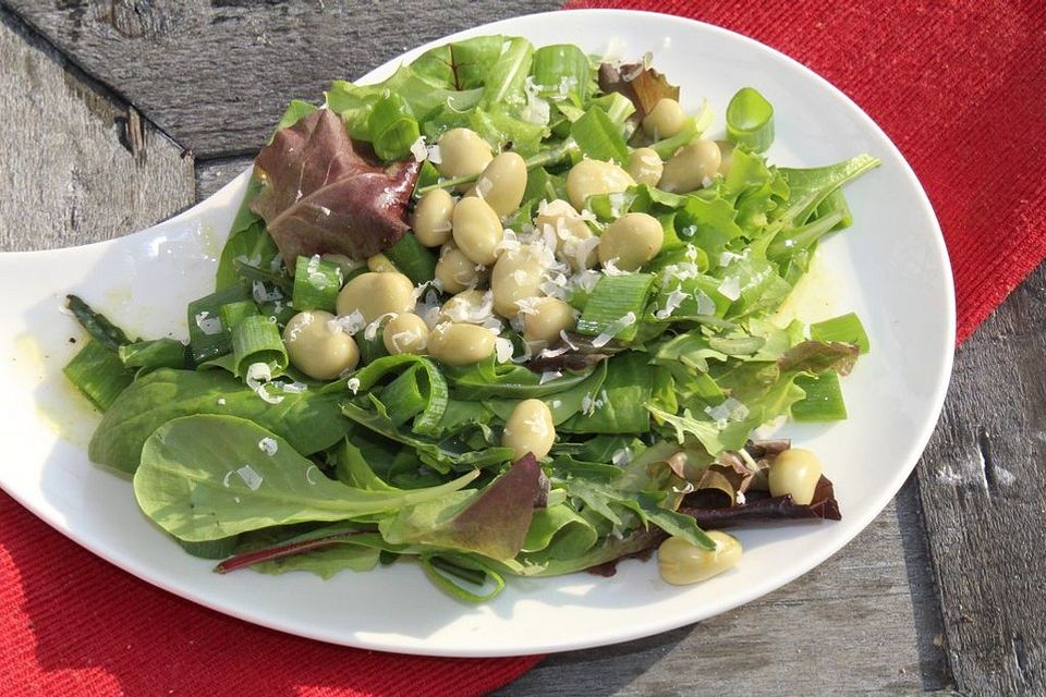 Salat mit dicken Bohnen und Parmesan