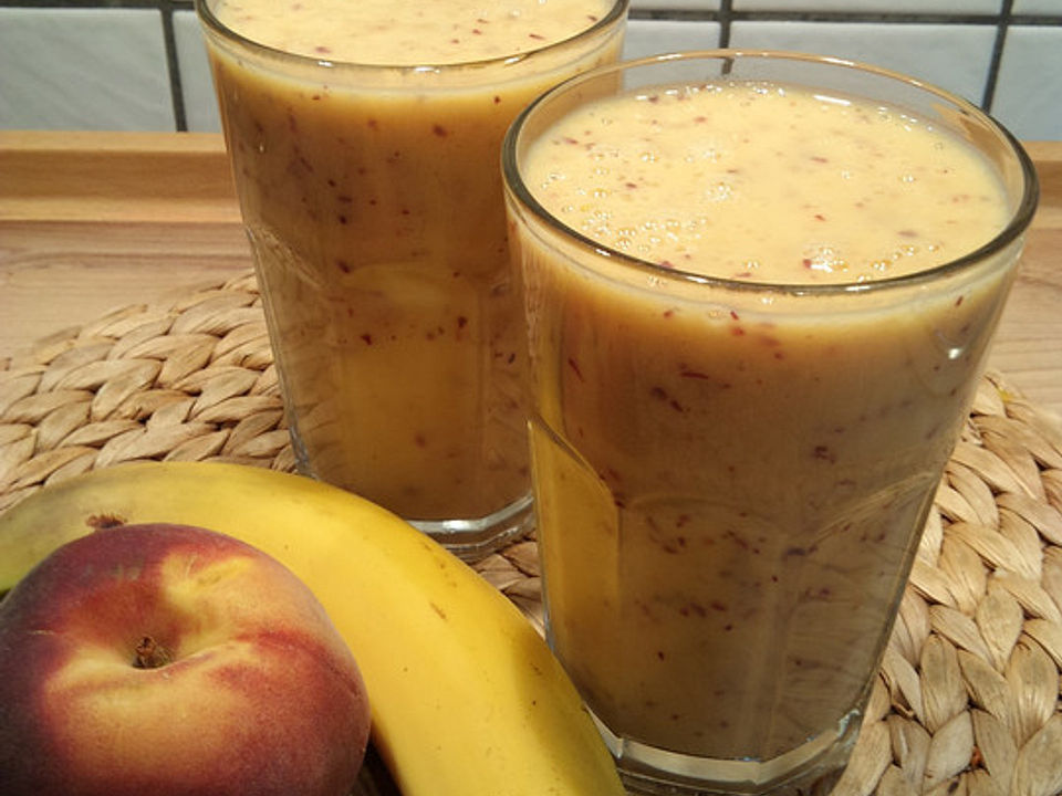 Bananen Pfirsich Sojadrink — Rezepte Suchen