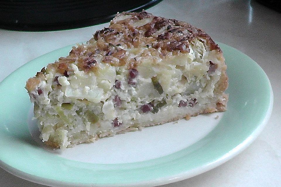 Kartoffel-Lauch-Kuchen mit Speck und Zwiebeln