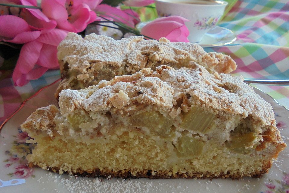 Rhabarberkuchen mit Baiser