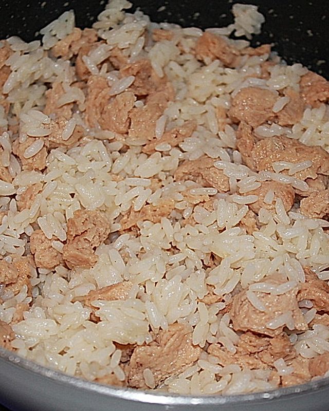 Sojaschnetzel mit Reis