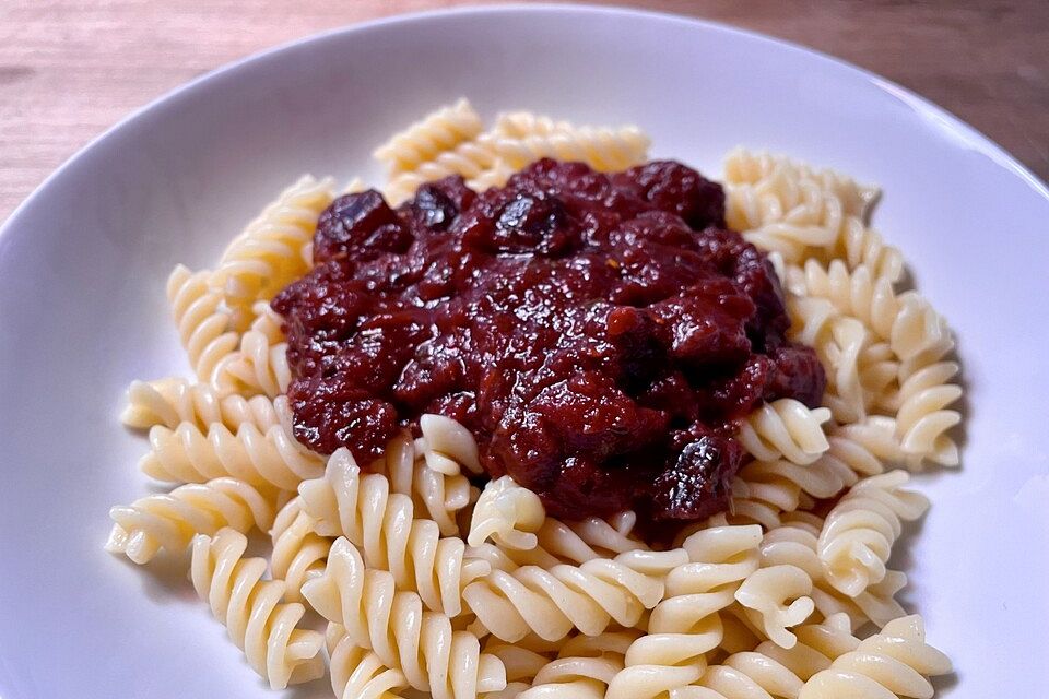 Fusilli in Auberginen/Melanzani Sauce