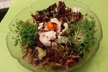 Blattsalat mit warmem Hähnchenfilet
