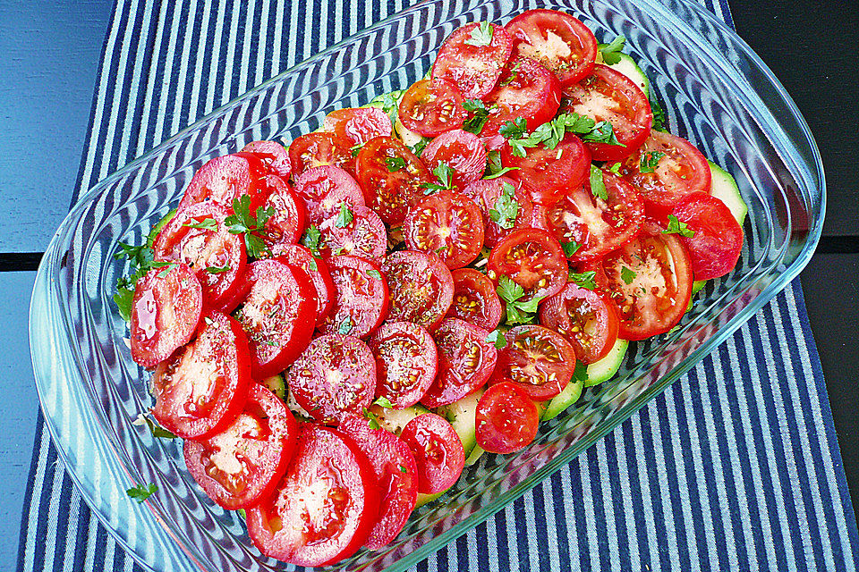 Kartoffeln und Zucchini aus dem Backrohr