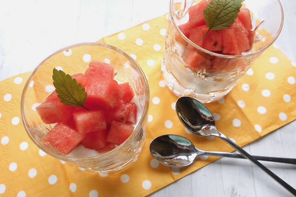 Wassermelone-Griechischer Joghurt-Honig-Dessert