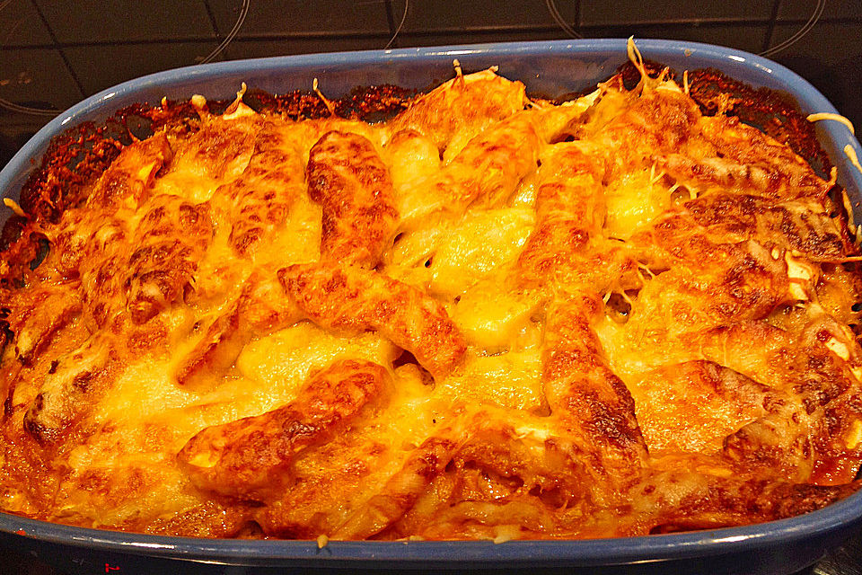 Putenschnitzel mit Äpfeln in Currysahne