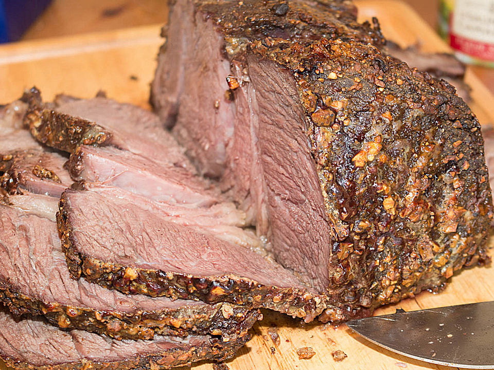 Gegrillter Rinderbraten Aus Der Hohen Rippe Mit Senfkruste Von Joergmichaely Chefkoch