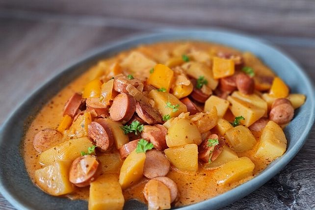 Kartoffelgulasch mit Wiener Würstchen von Nudili| Chefkoch