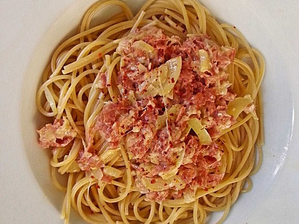 Spaghetti mit Salamisauce von speri| Chefkoch