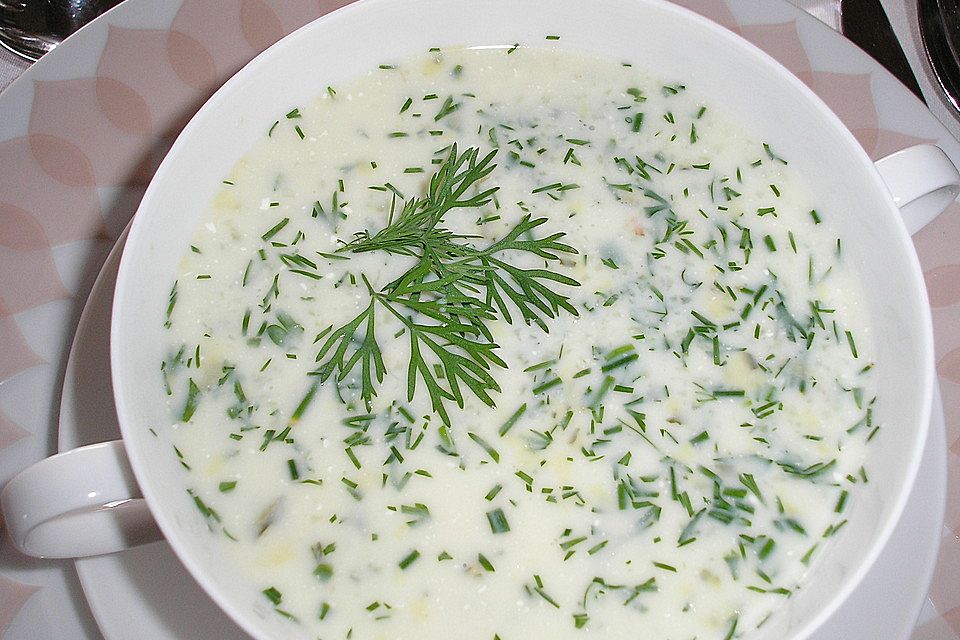 Birgits kalte Gurkensuppe mit Krabben