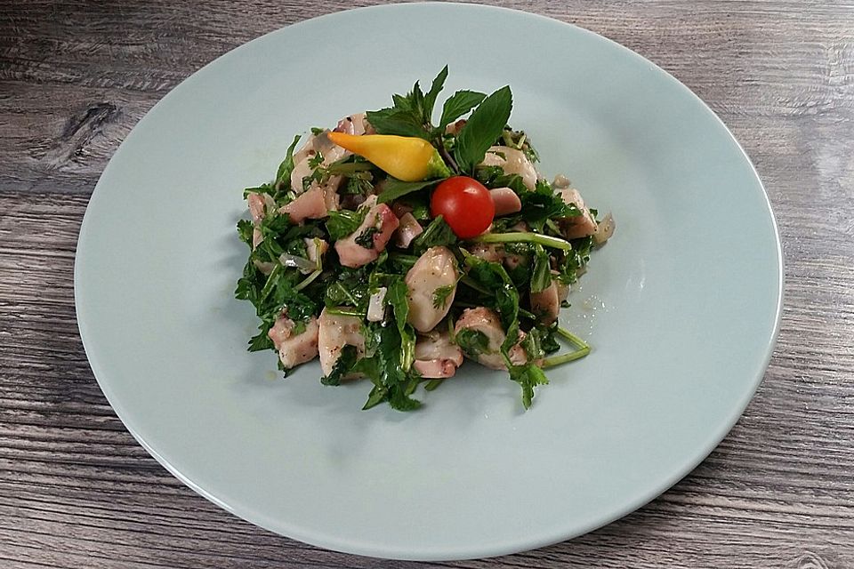 Oktopussalat mit Rucola