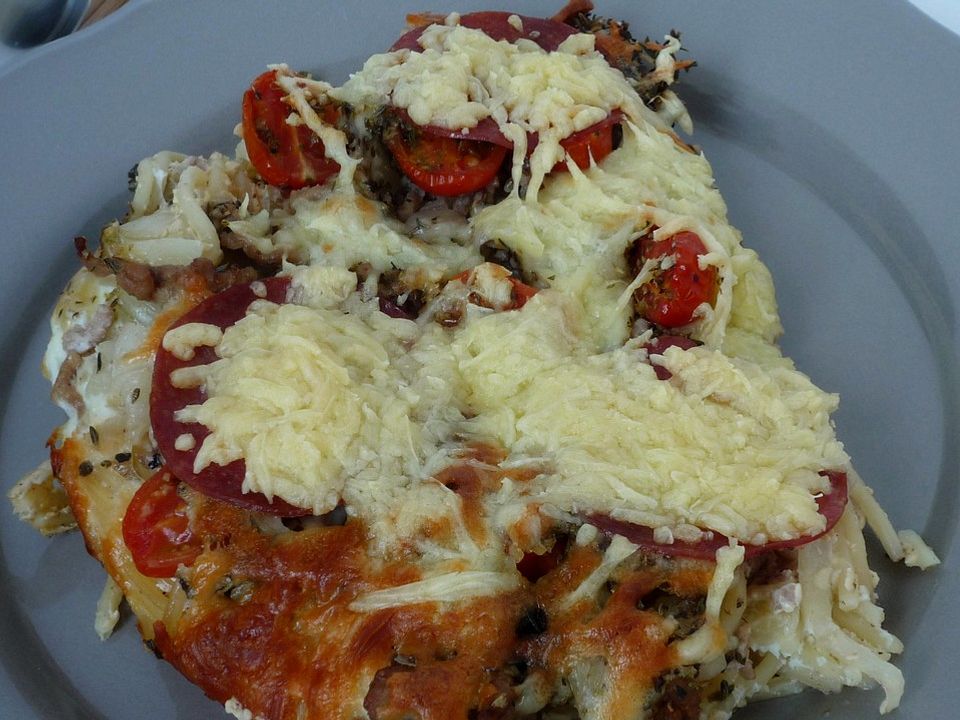 Spaghettipizza mit Salami von Wienerin| Chefkoch