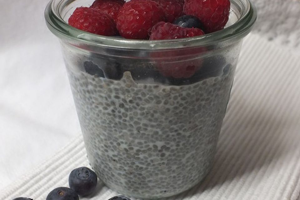 Chia-Pudding mit Heidelbeere