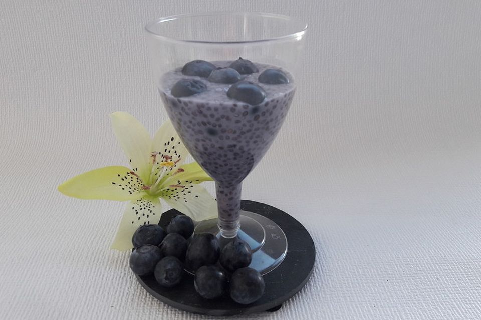 Chia-Pudding mit Heidelbeere