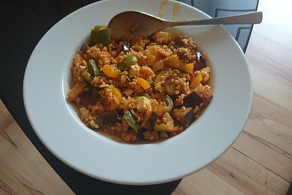 Bulgur-Gemüse-Pfanne mit Curry