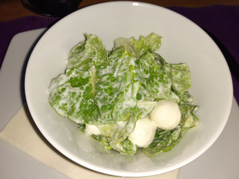 Grüner Salat mit Sahnesauce von freddi | Chefkoch