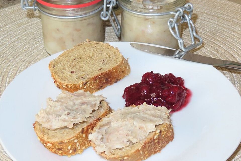 Rillettes mit Bratenfleisch