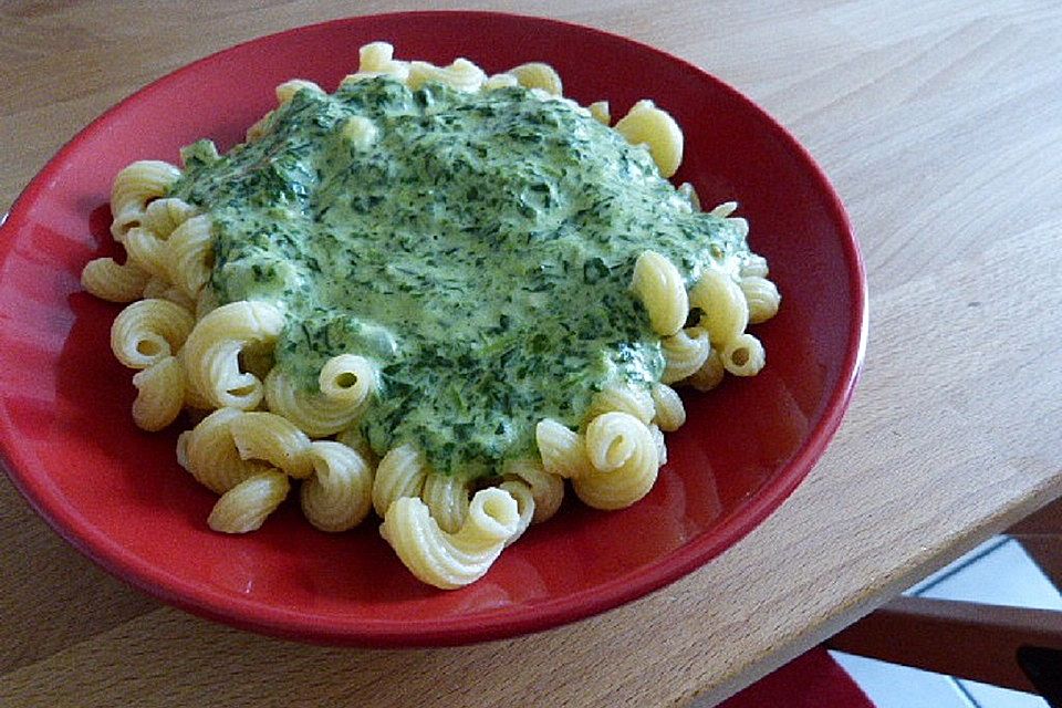 Nudeln mit Spinatsoße Nudeln mit Spinatsoße