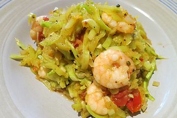 Zucchini Spaghetti Mit Tomaten Und Garnelen Von Molina29 Chefkoch 