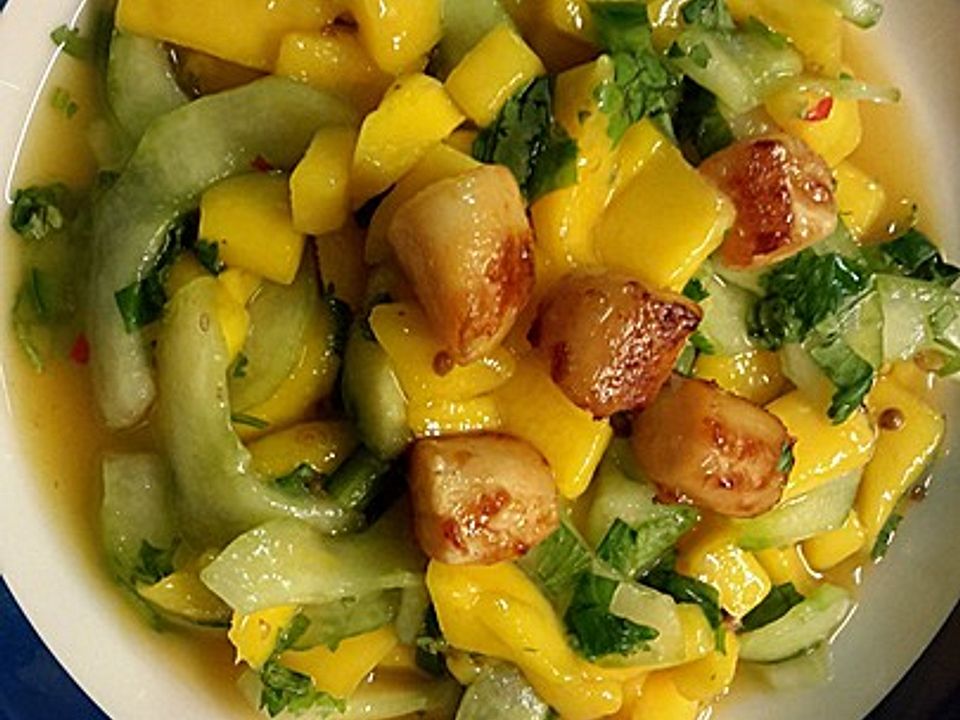 Mango-Gurken-Salat mit Kammmuscheln von kkellings| Chefkoch