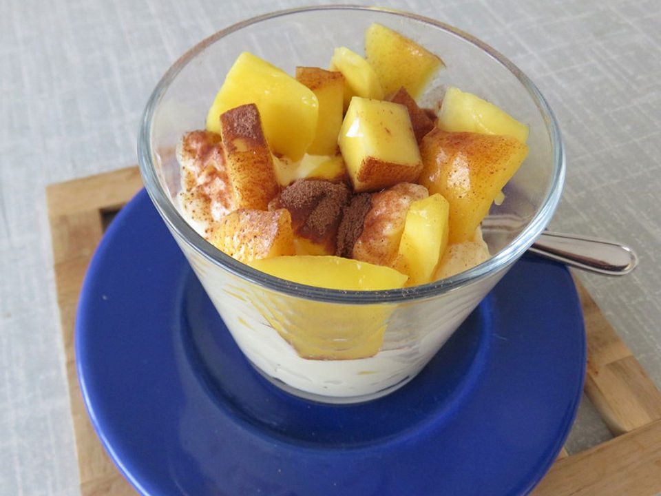 Kokosmilch-Vanillepudding mit Mango-Limetten-Tartar von patty89| Chefkoch