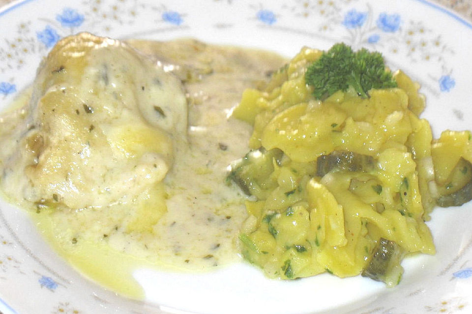 Maultaschen in Gorgonzolasahne