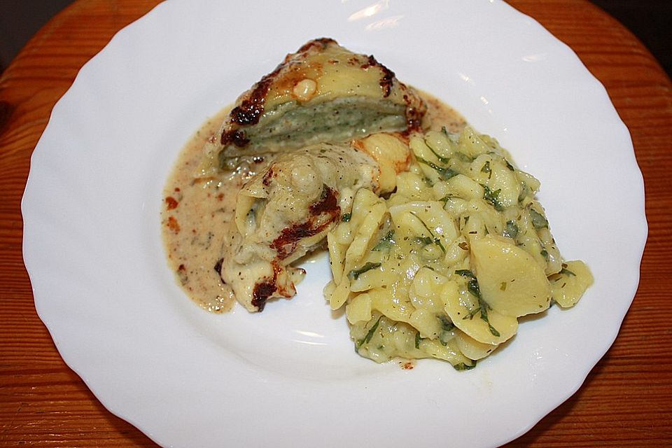 Maultaschen in Gorgonzolasahne