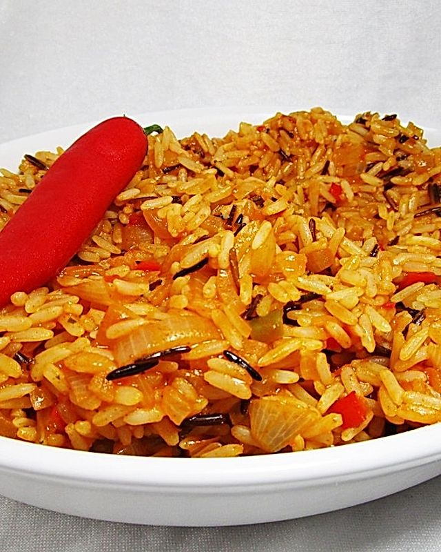 Jollof-Reis mit Peperoni