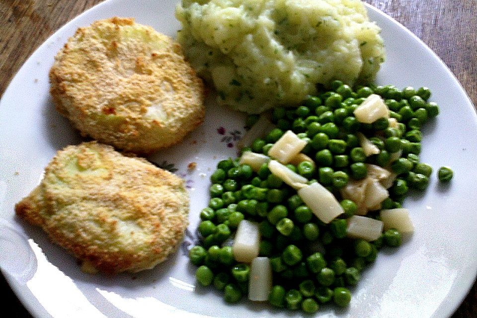 Kohlrabi-Schnitzel nach Cordon bleu Art