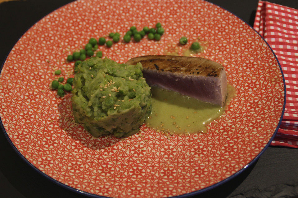 Thunfischsteak mit Wasabi-Beurre Blanc