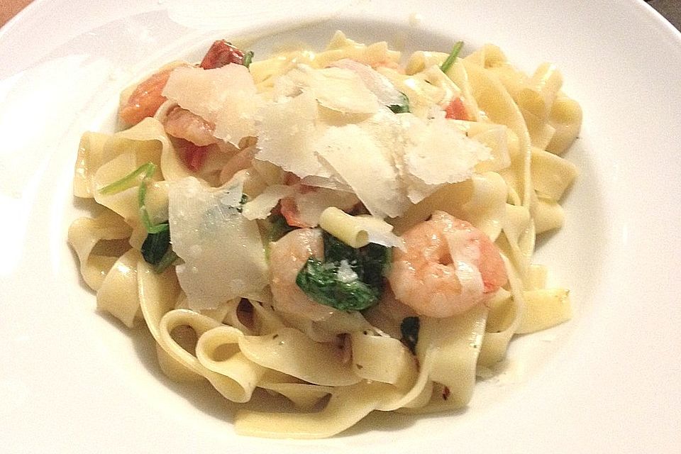 Pasta Scampi e Spinaci