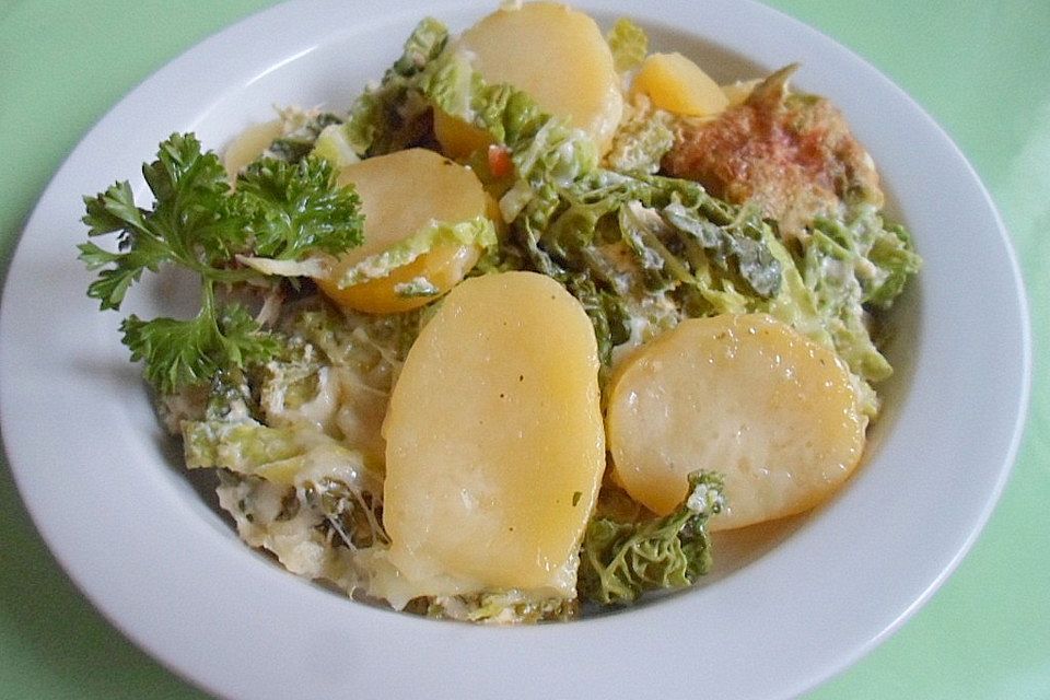 Kartoffelauflauf mit Wirsing