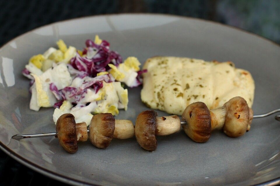 Knoblauch-Pilz-Spieße vom Grill