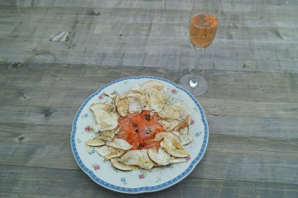 Lachs-Steinpilz-Carpaccio mit Trüffel