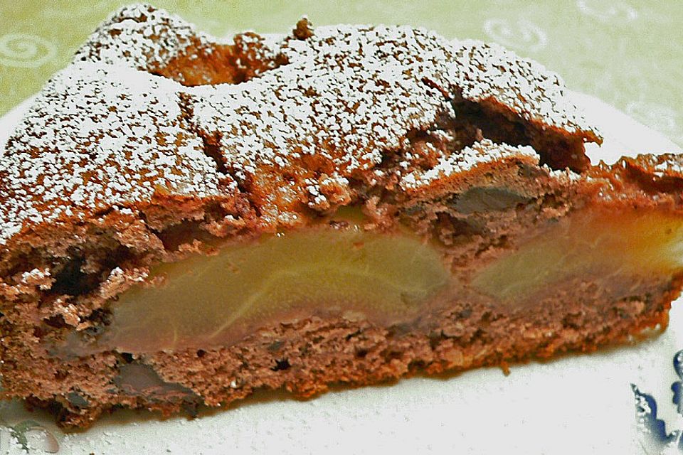 Gedeckter Birnenkuchen