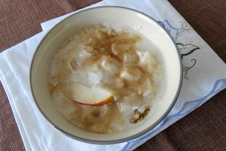 Banane-Apfel-Birne-Dickmilch