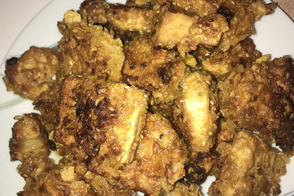 Vegane Tofu-Knuspernuggets