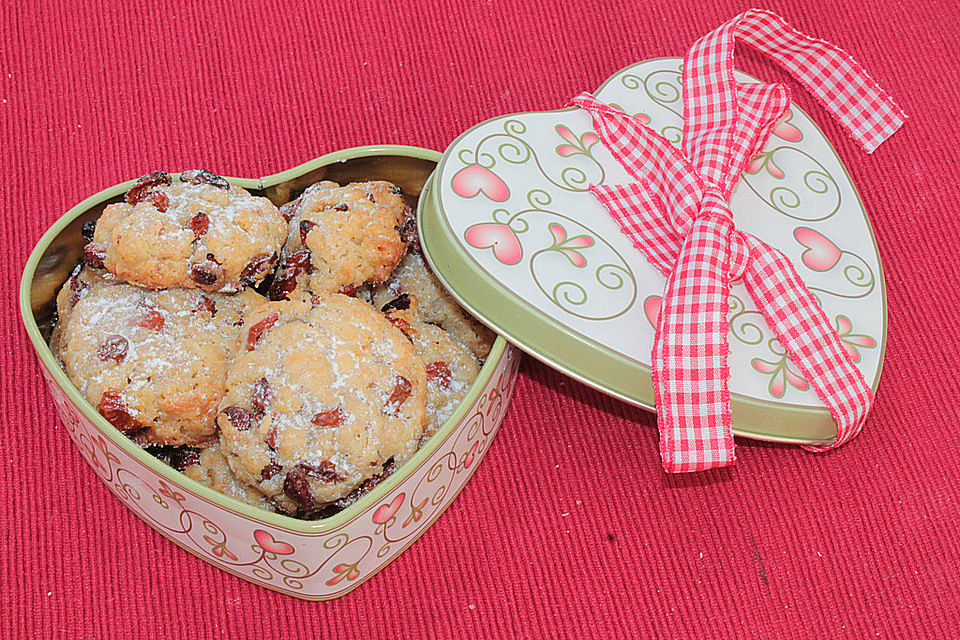 Goji-Cookies mit weißer Schokolade