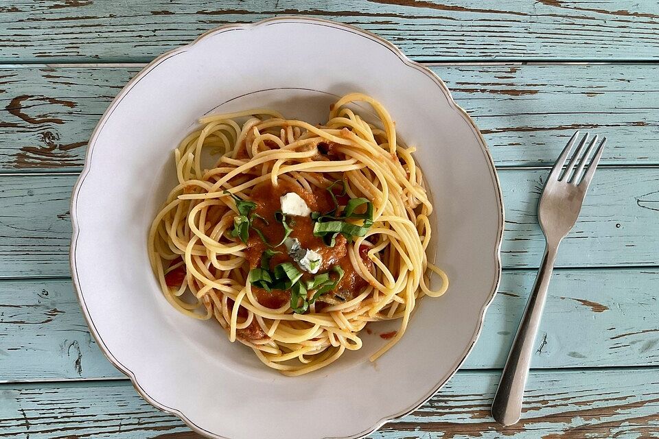 Gorgonzola - Tomaten - Sauce zu Nudeln