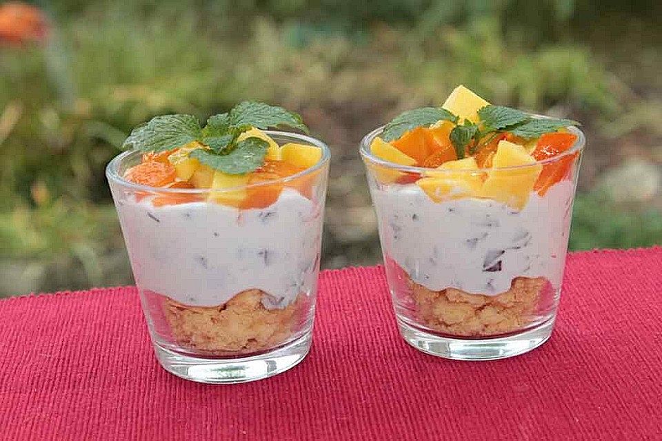 Exotisches Stracciatella-Trifle