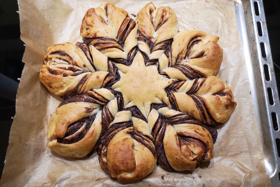 Nutella-Blume aus Brioche