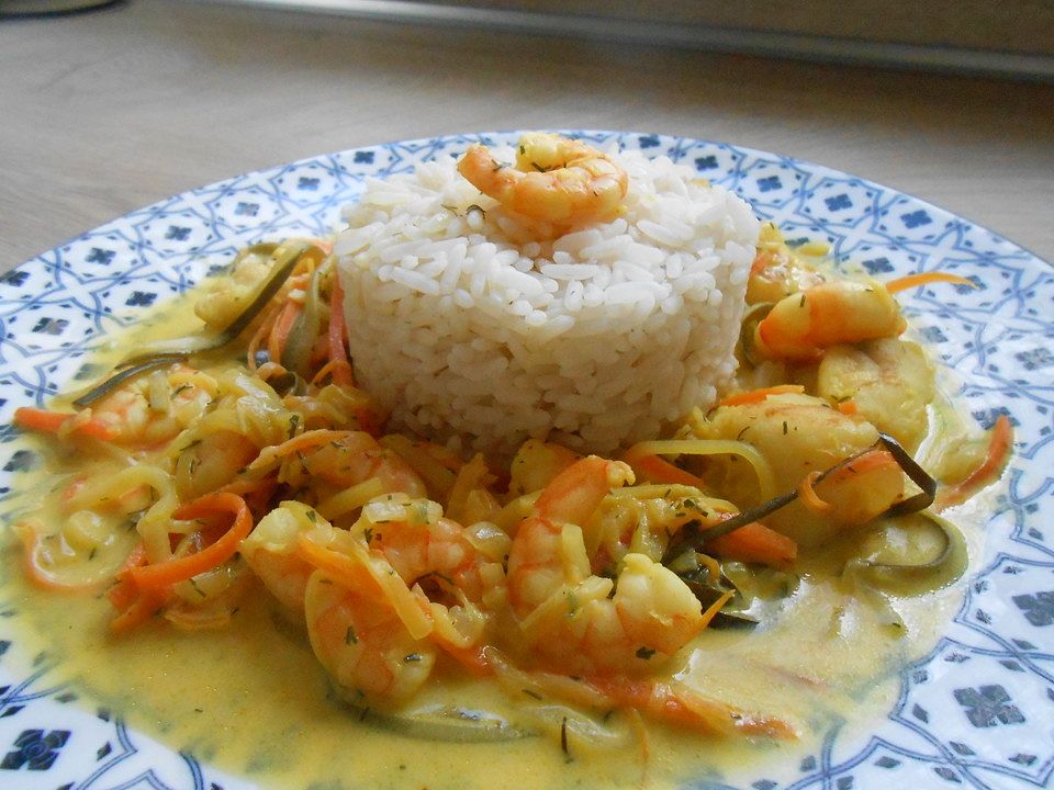 Seeteufel mit Gambas an einer Safran-Sahne-Sauce von Kochmütze86| Chefkoch
