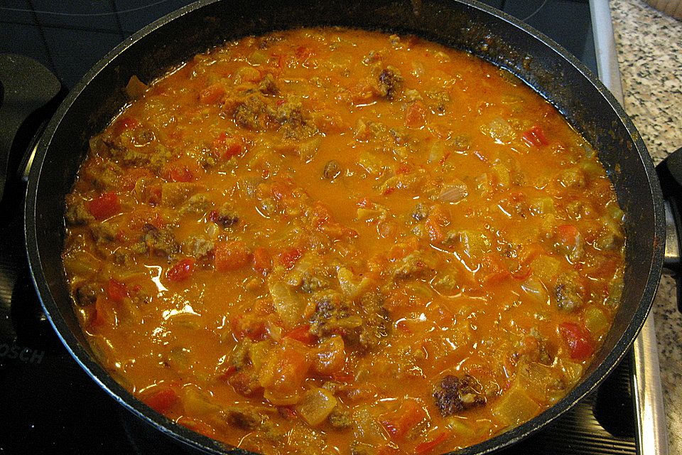 Paprika-Hackfleisch-Pfanne