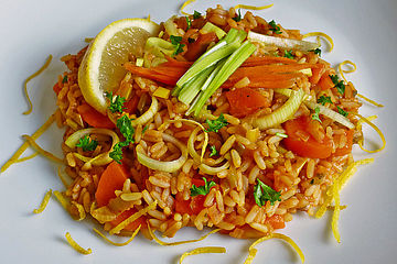 Karotten-Lauch-Reis, türkisch