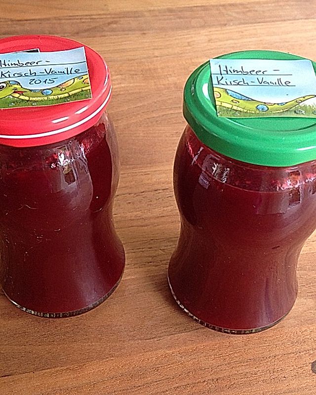 Himbeer-Kirsch-Vanille-Marmelade