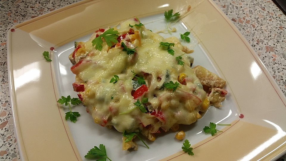 Hahnchengeschnetzeltes Mit Gemuse Uberbacken Von Christostum123 Chefkoch