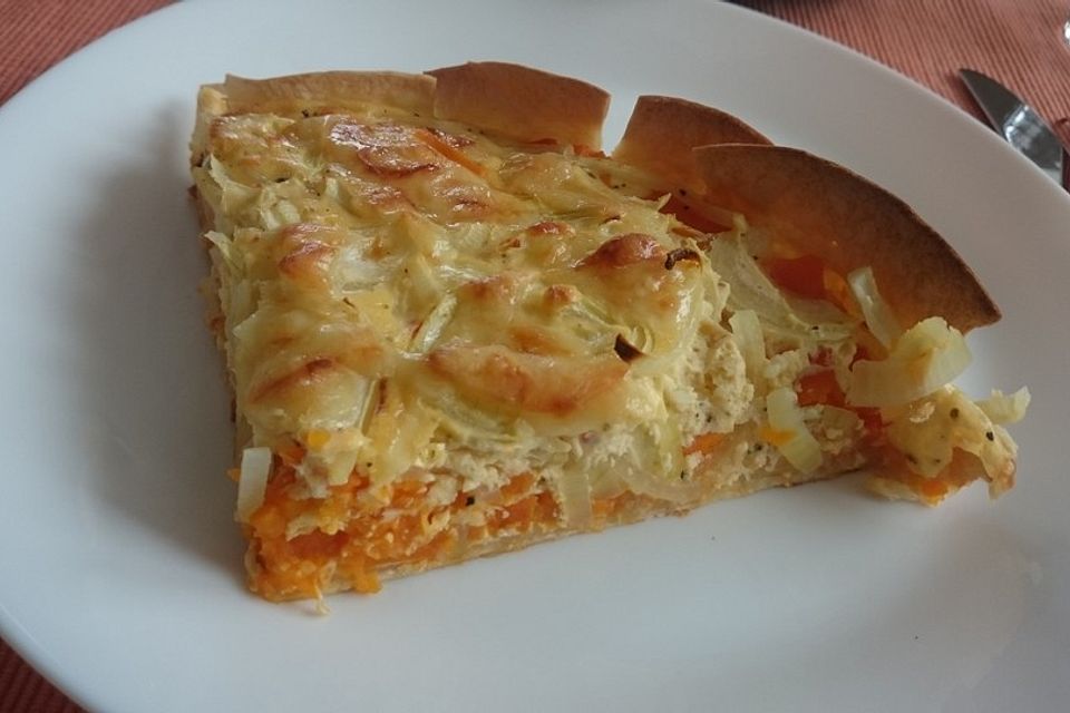 Quiche mit Butternusskürbis und Lauch